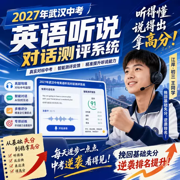 武汉中考英语听说机考考点分布江岸&middot;初三王同学（挽回基础失分，逆袭排名）